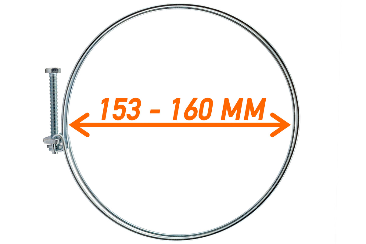 Double Wire Hose Clamp Galvanised 153mm-160mm