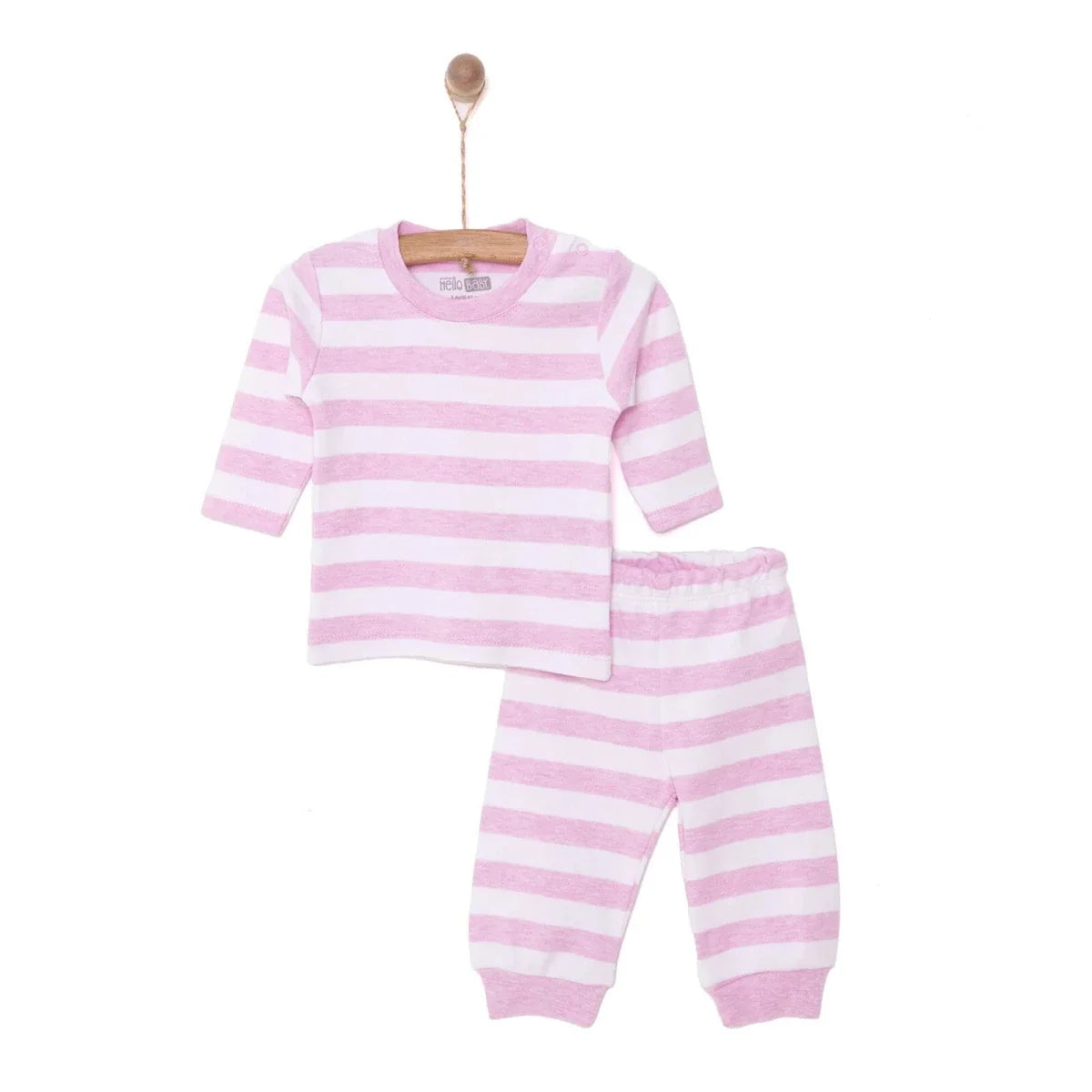 HelloBaby Unisex Sweatshirt-Footless Bottom - Light Pink