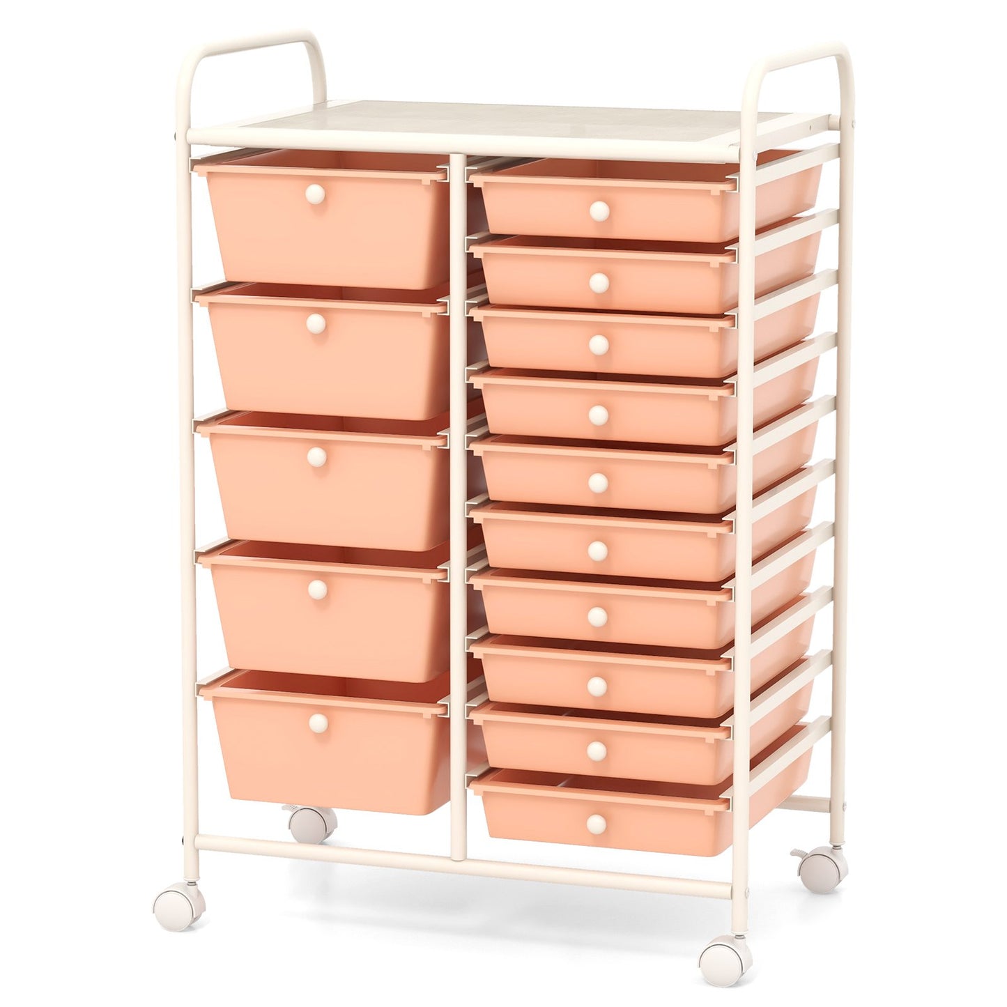 15 Drawer Rolling Storage Cart with 4 Wheels for Beauty Salon-Black