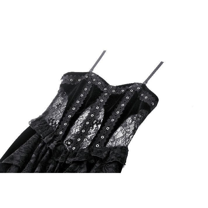 Dark in Love Fia Romantic Gothic Hollow Waist Maxi Dress