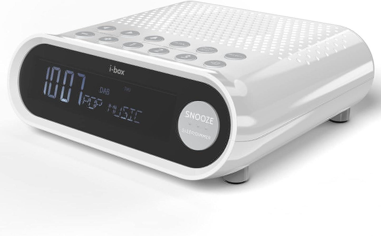 i-box Sunrise Bedside Alarm Clock with DAB Radio - White