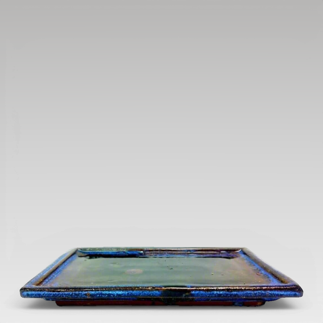 15cm Glazed Bonsai Pot Drip Tray | Rectangle