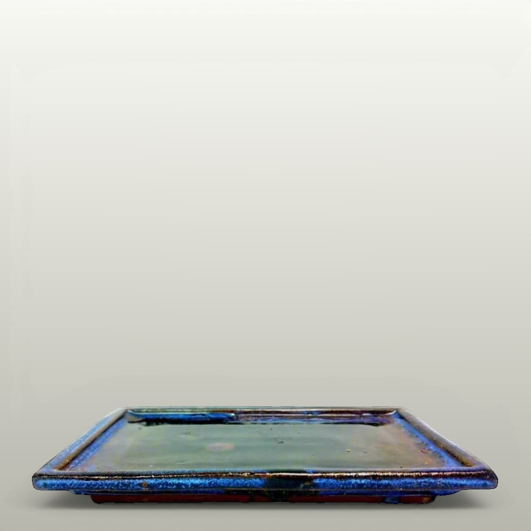 15cm Glazed Bonsai Pot Drip Tray | Rectangle