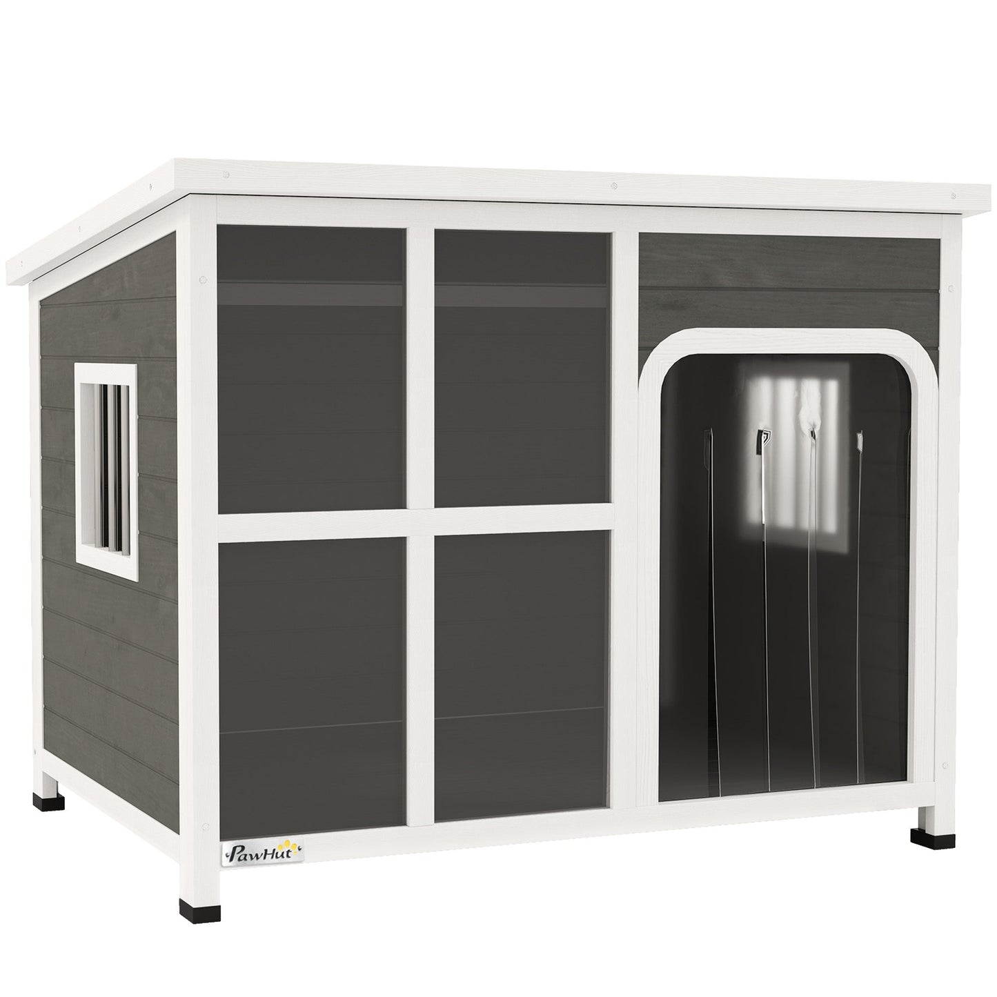 PawHut Wooden Dog Kennel Outdoor w/ Openable Top, 90 x 62 x 71cm