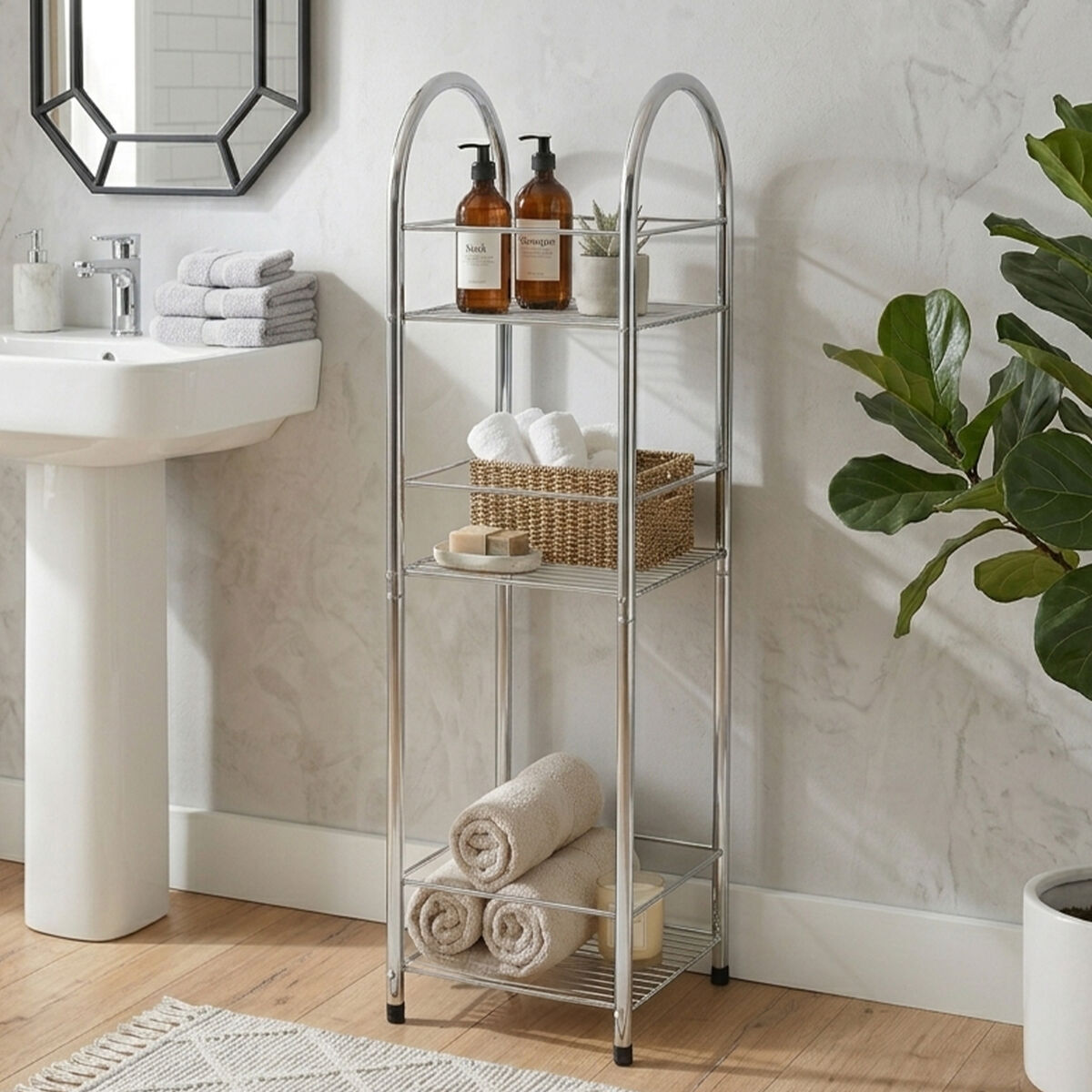 3 Tier Chrome Storage Stand | Dara