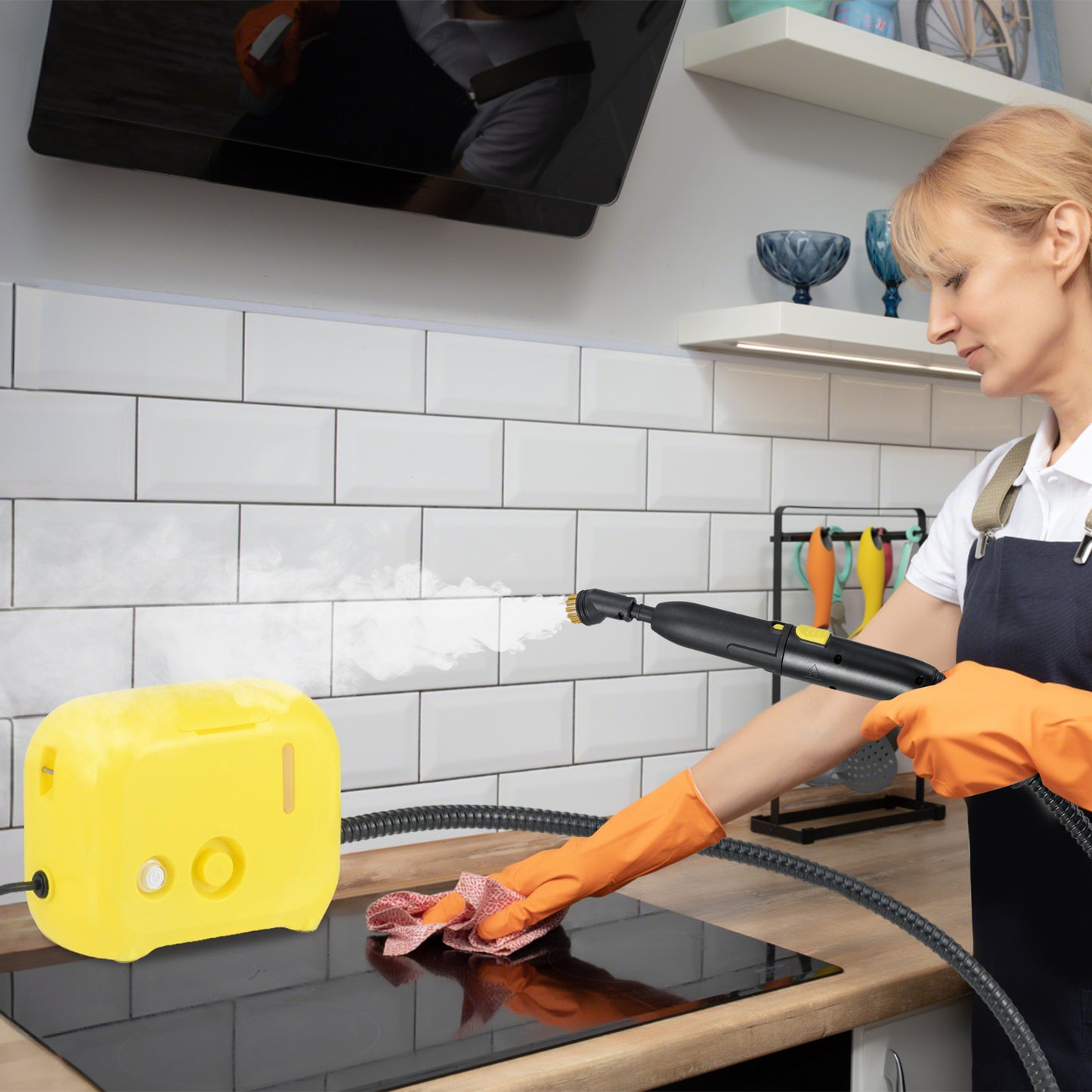 1600W Portable Steam Cleaner with 1L Water Tank-White