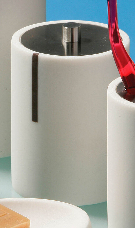 Linea White Cotton Bud Holder