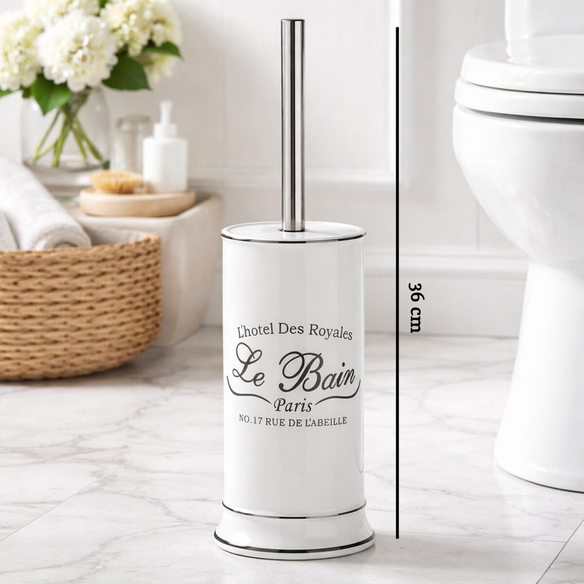 Le Bain White Toilet Brush With Holder