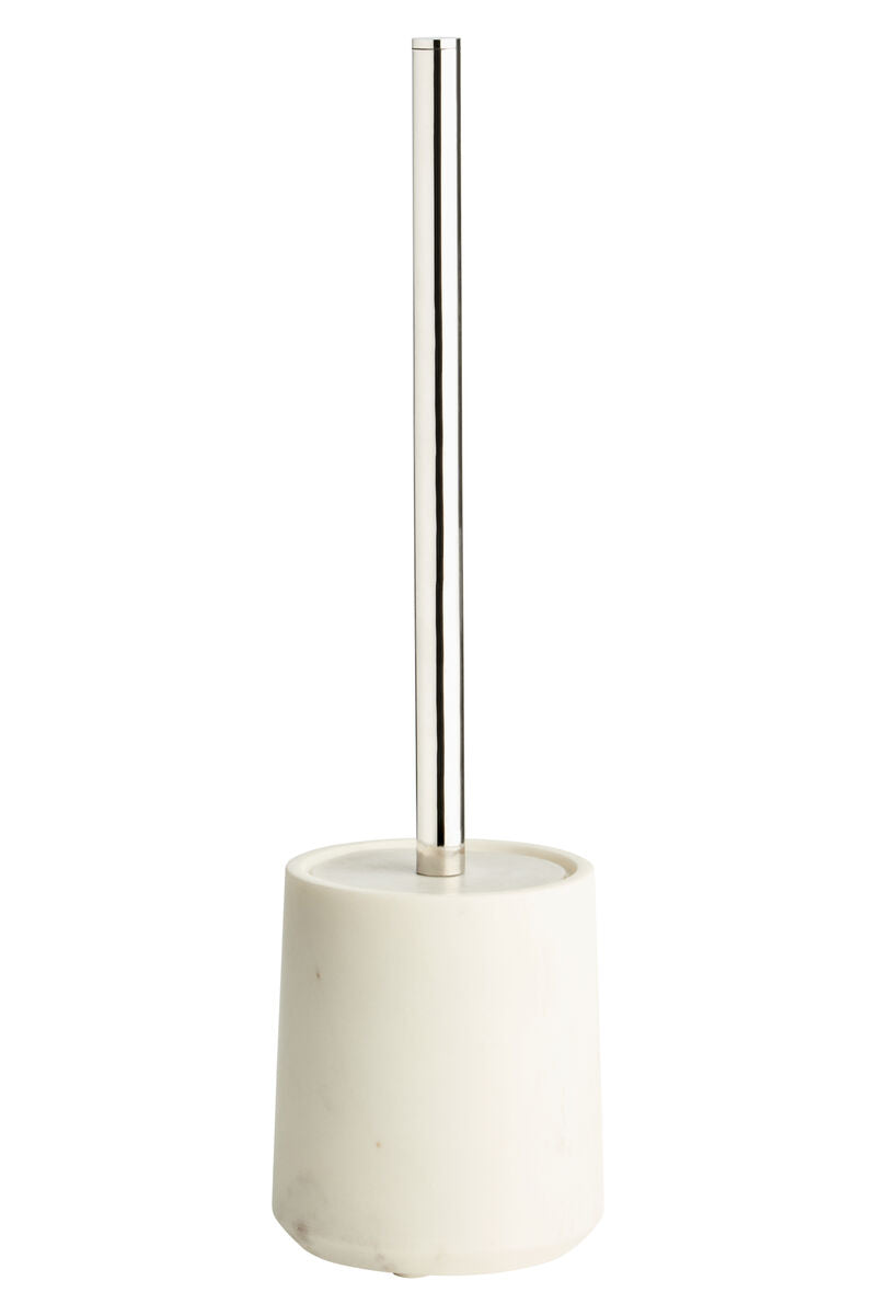 Abaska Off White Marble Toilet Brush with Stainless Steel Handle