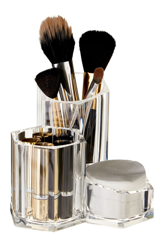 Beauty Clear 3 Compartment Cosmetics Organiser