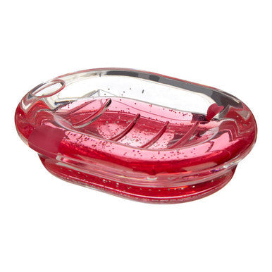 Acrylic Red Floating Hearts Soap Dish
