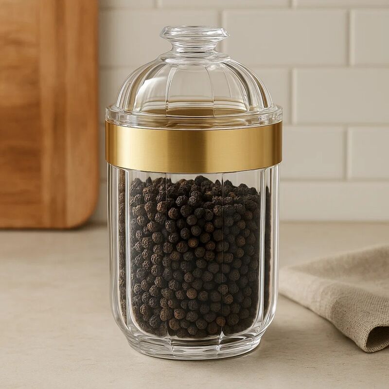 Medium Light Gold Acrylic Storage Jar
