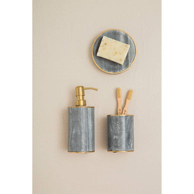 Bosco Grey Marble and Gold Soap Dish