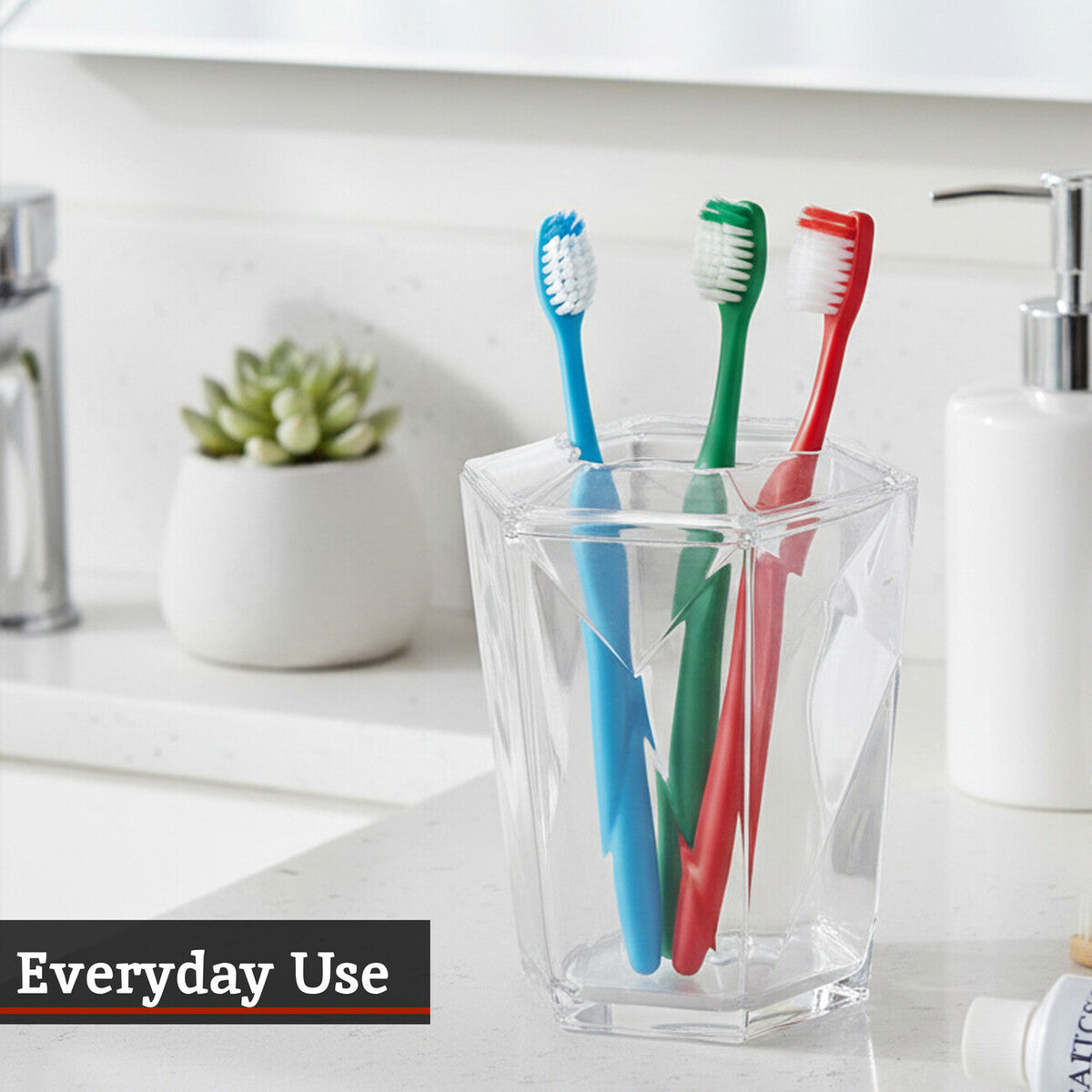 Dow Clear Acrylic Toothbrush Holder