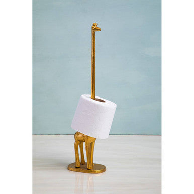 Gold Finish Giraffe Toilet Roll Holder | Fauna