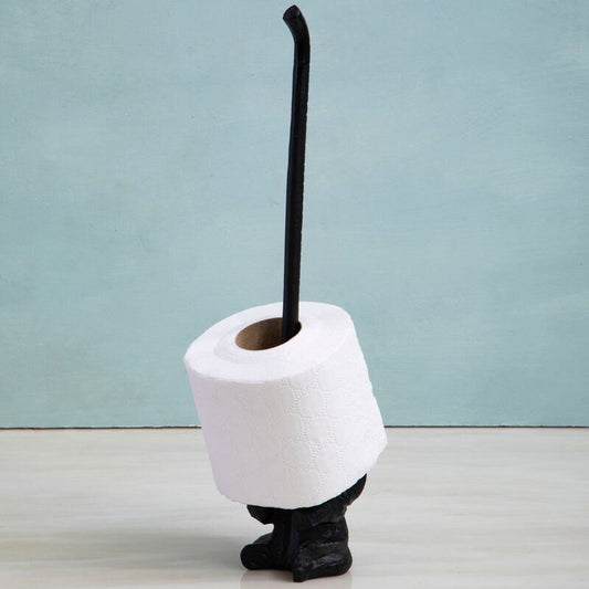 Black Metal Elephant Toilet Roll Holder | Fauna