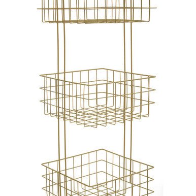 Three Tier Gold Finish Storage Caddy | Kirby