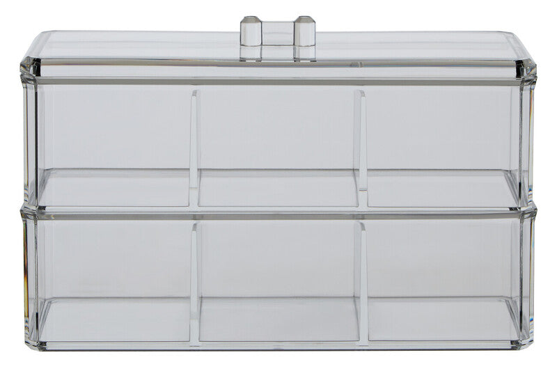Romm Six Compartment Clear Plastic Cosmetics Organiser
