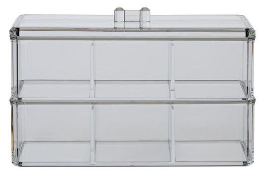Romm Six Compartment Clear Plastic Cosmetics Organiser