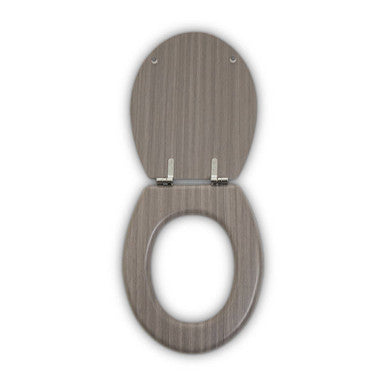 Brooks Grey Wood Toilet Seat