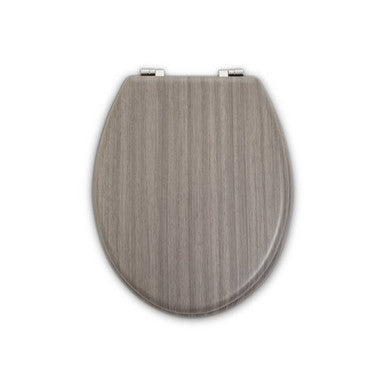 Brooks Grey Wood Toilet Seat
