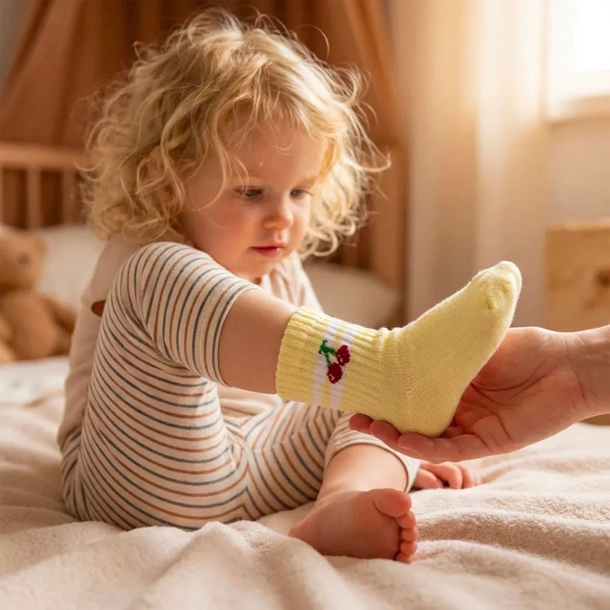 HelloBaby Girls 3-Pack Baby Socks Striped None - Pink