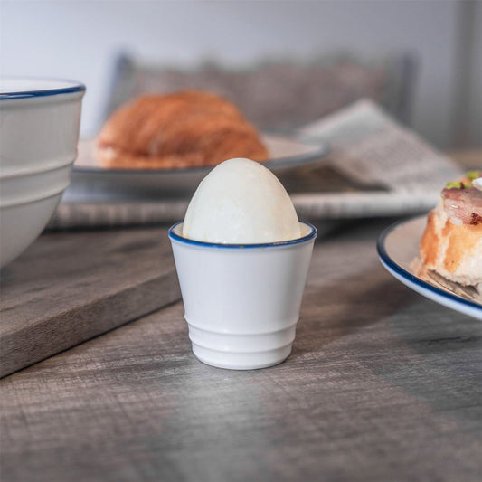 Farmhouse White Porcelain Egg Cups - Pack of Two