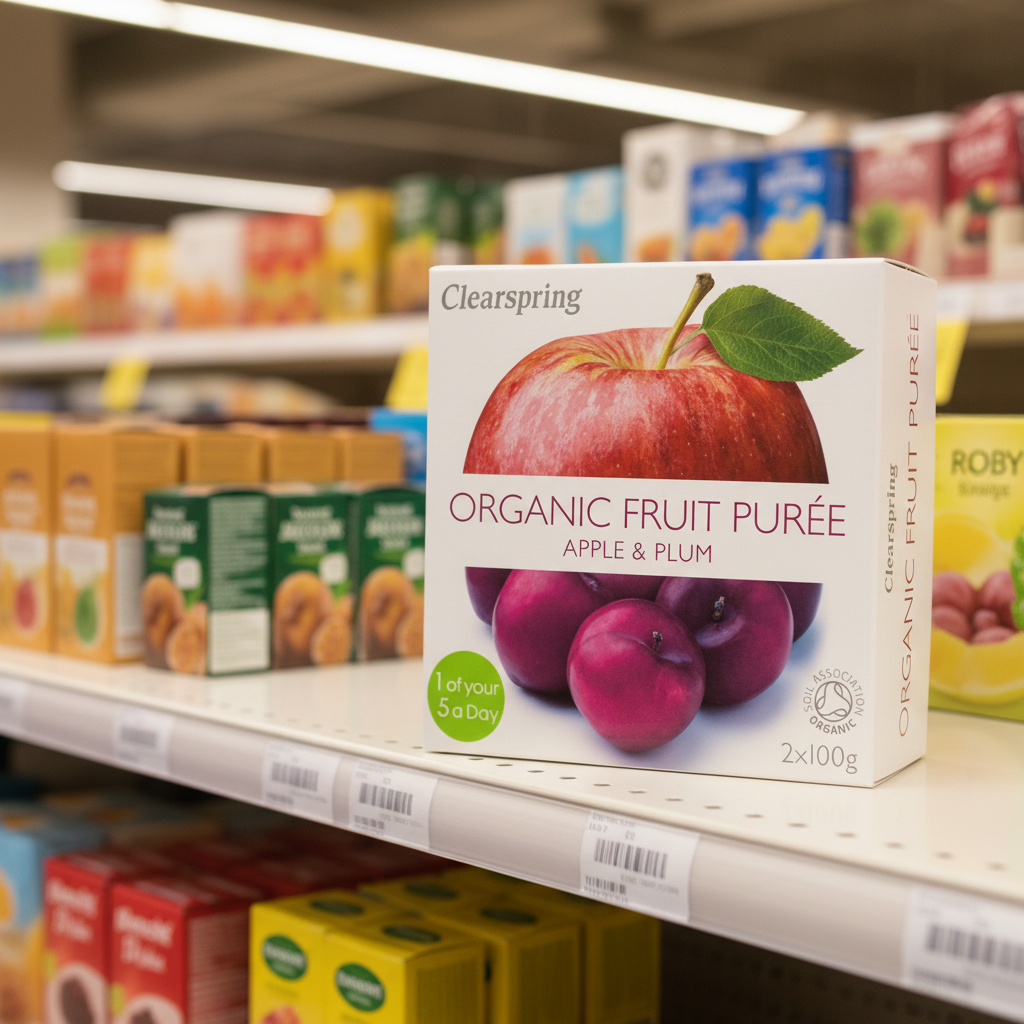 Clearspring Org Fruit Puree - Apple/Plum - 2x100g