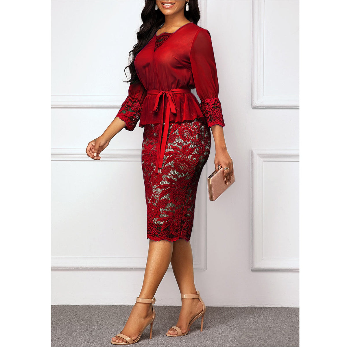 Summer Autumn Dress Women Casual Plus Size Slim Patchwork