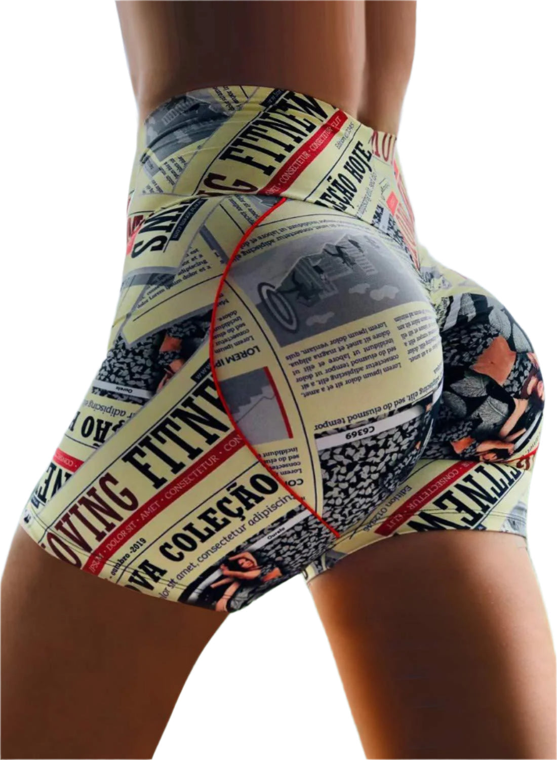 Classic Stretch Slim Yoga High Waist Hip Tight Three Point Shorts