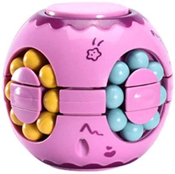 Intelligence Fingertip Checkered Educational Toys Bean Rotating Toy Relieve Stress Children Educational Toys Finger Magic Bean Burger Toy Puzzle Top Spinning Magic Bean