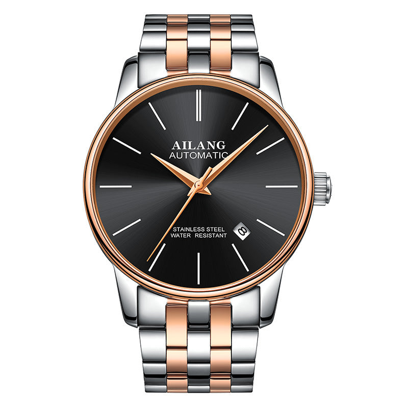 Men's Automatic Mechanical Watch - Rose Gold Black Premium Wrist Watch