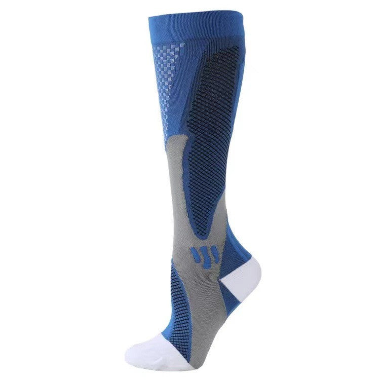 Compression Long Tube Sports Socks | Anti-Fatigue Elastic Athletic Socks for Running, Cycling & Gym | Men & Women | S–7XL