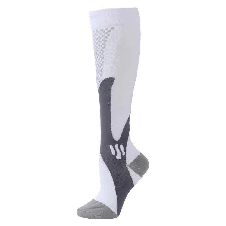 Compression Long Tube Sports Socks | Anti-Fatigue Elastic Athletic Socks for Running, Cycling & Gym | Men & Women | S–7XL