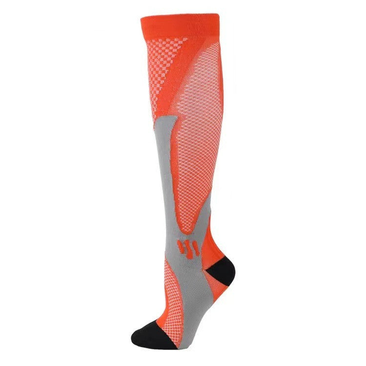 Compression Long Tube Sports Socks | Anti-Fatigue Elastic Athletic Socks for Running, Cycling & Gym | Men & Women | S–7XL