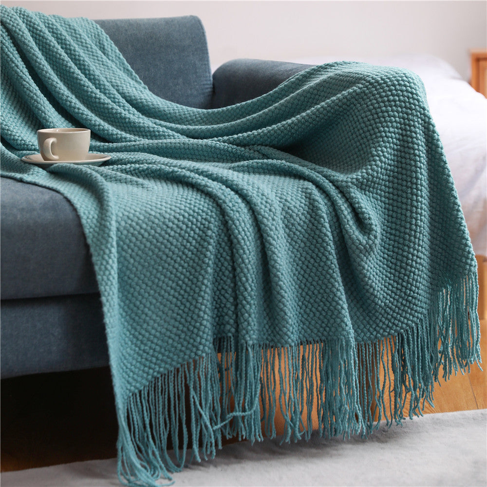 Pineapple Grid Knitted Sofa Blankets