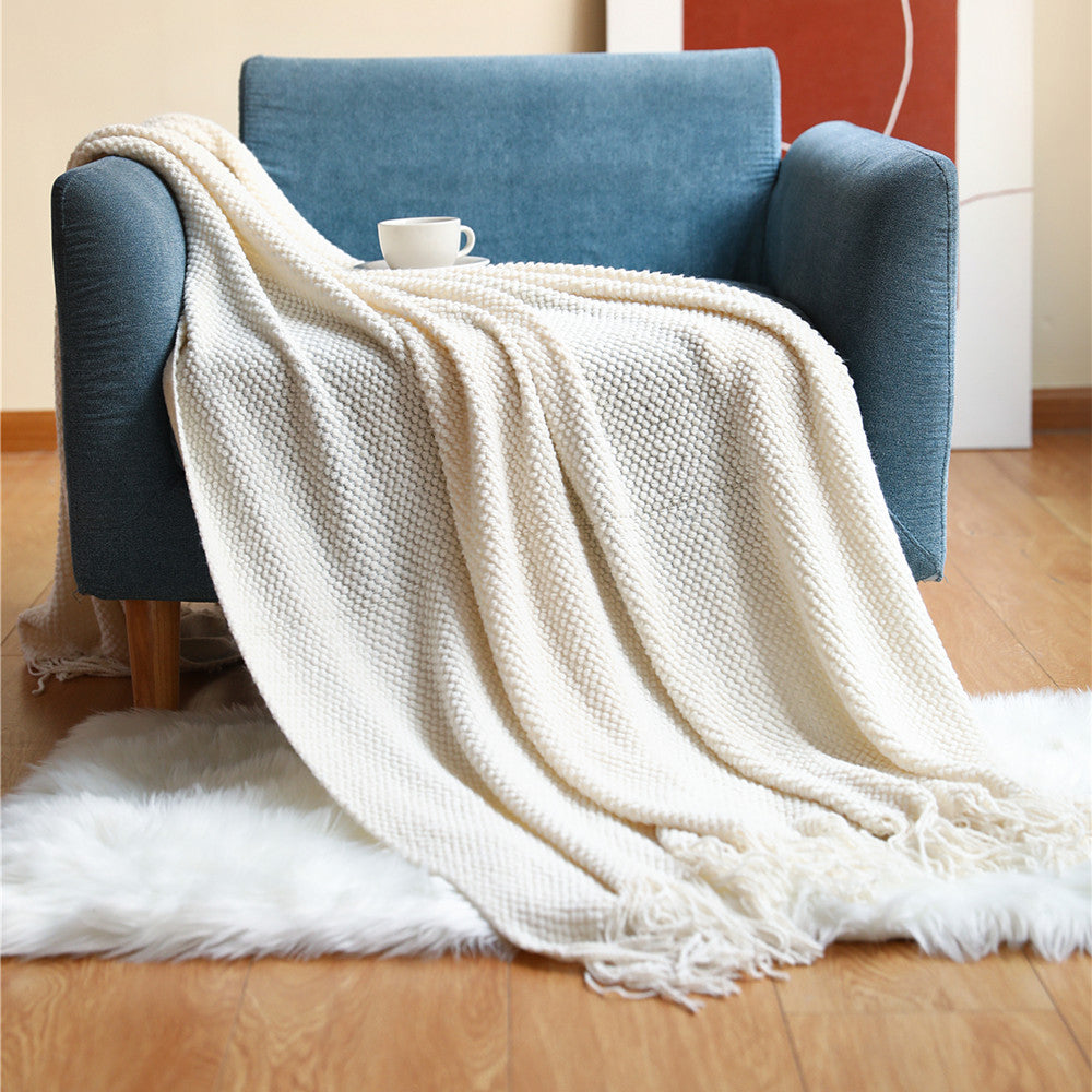 Pineapple Grid Knitted Sofa Blankets