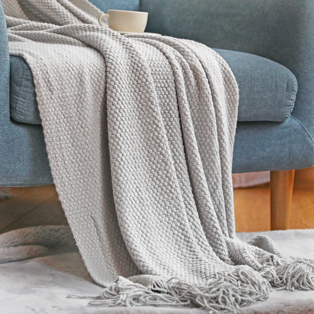 Pineapple Grid Knitted Sofa Blankets