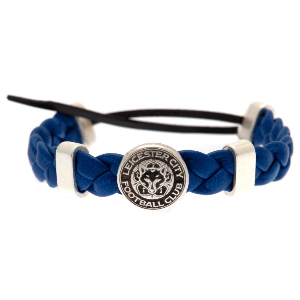 Leicester City FC Adjustable PU Slider Bracelet with Zamak Crest