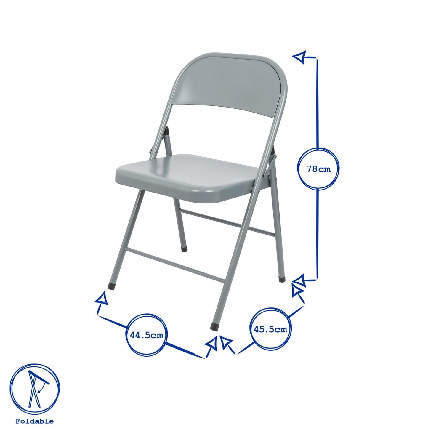 Matt Black Metal Folding Chair