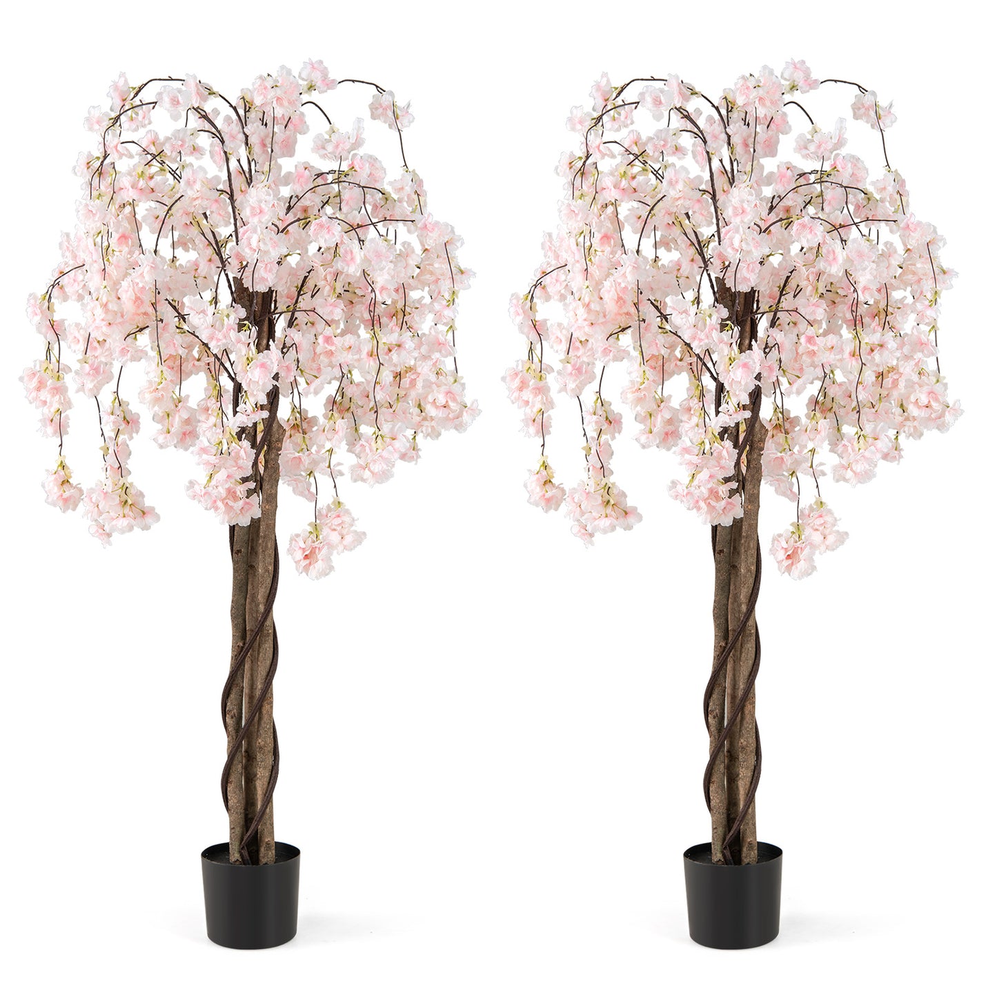 163CM Tall Artificial Cherry Blossom Tree with Flowers Set of 2-Pink