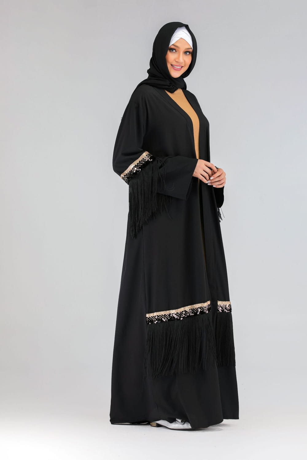 Fringed Abaya - Luxury Statement Piece