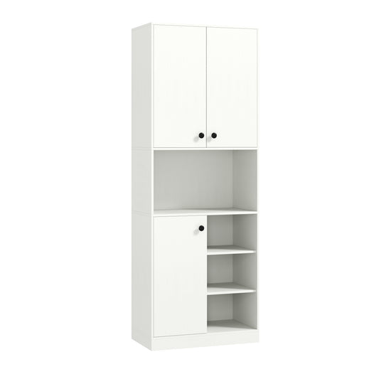 166cm Kitchen Pantry Storage Cabinet Modern Hutch Cabinet-White