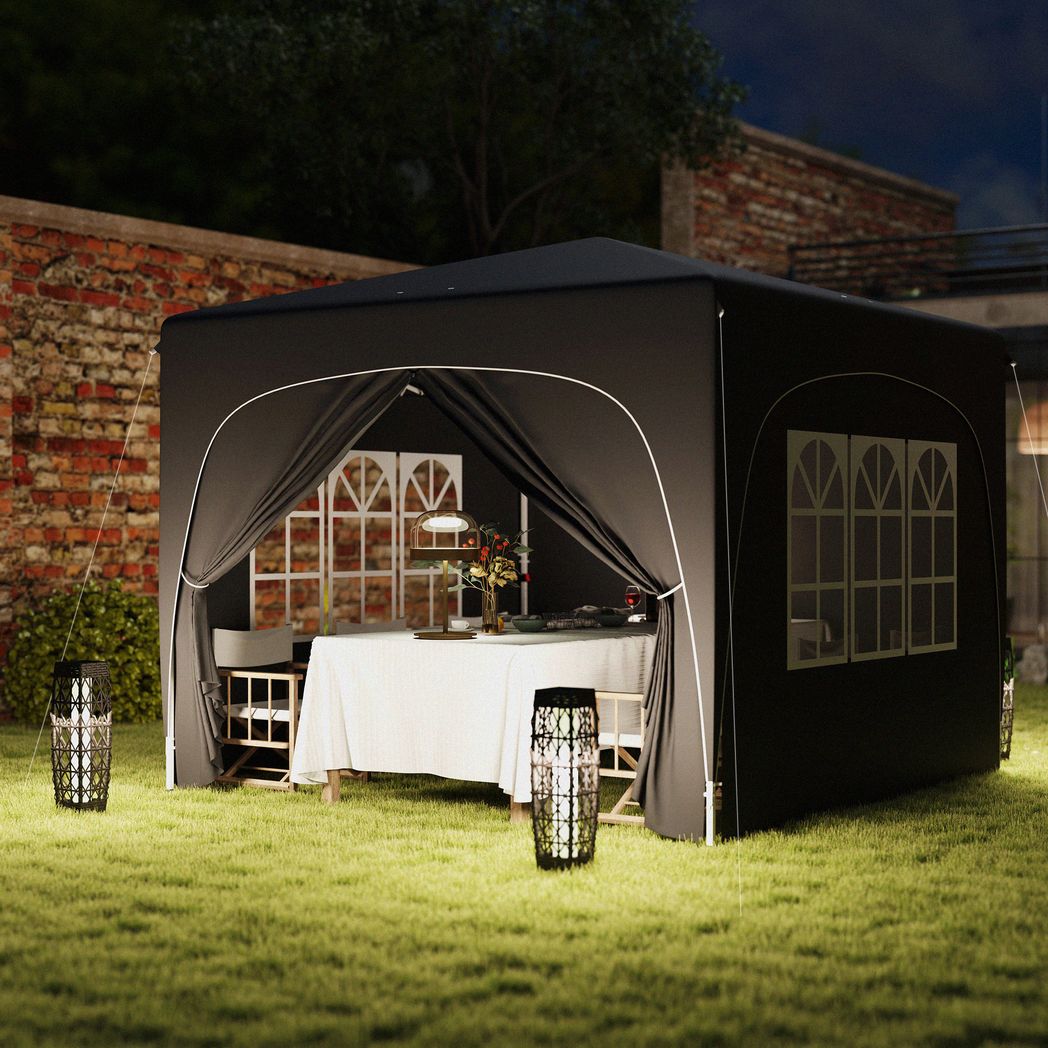 Outsunny 3 x 3(m) UPF50+ Pop Up Gazebo with Sides and Carry Bag