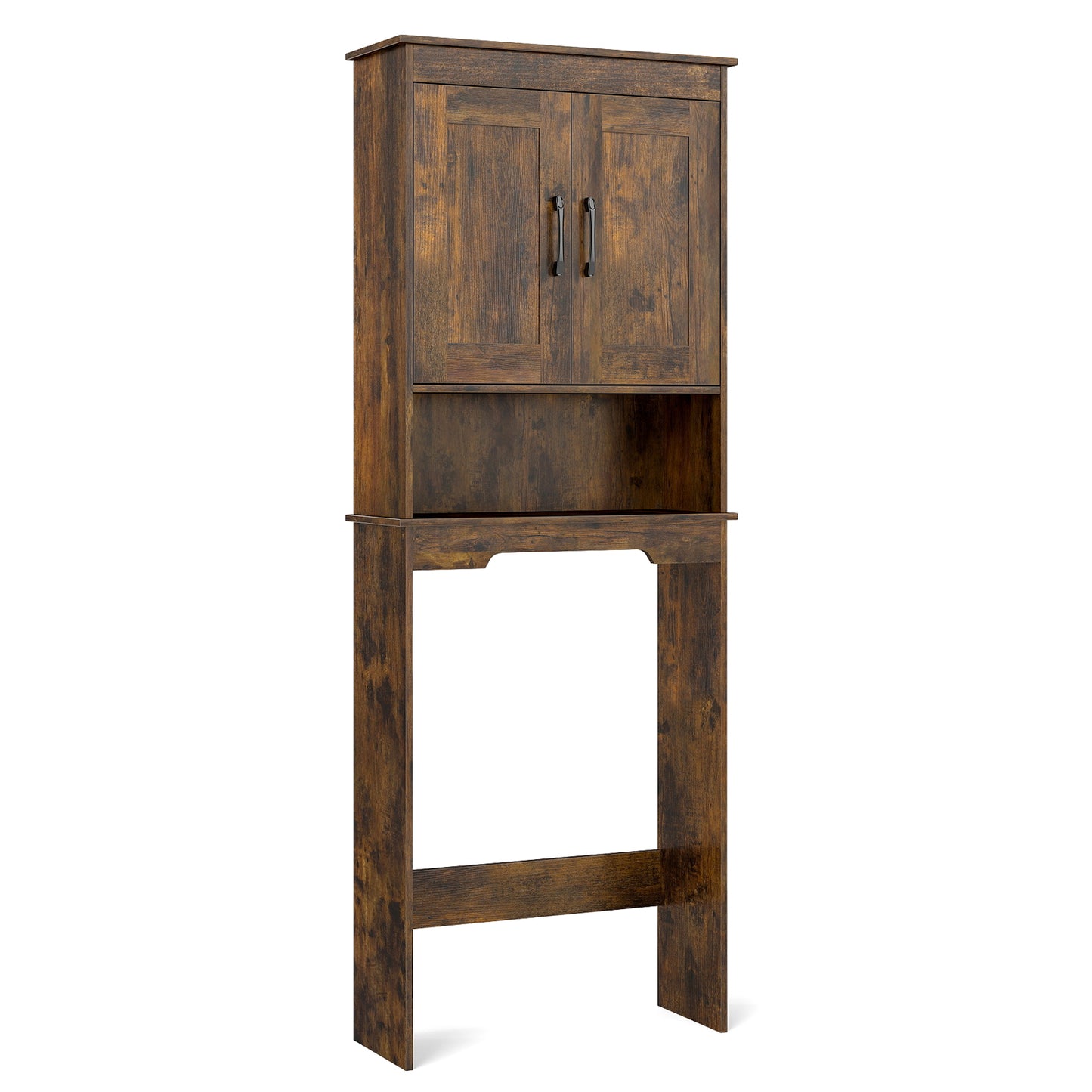 168 CM Over The Toilet Storage Cabinet with 2 Doors and Adjustable Shelf-White