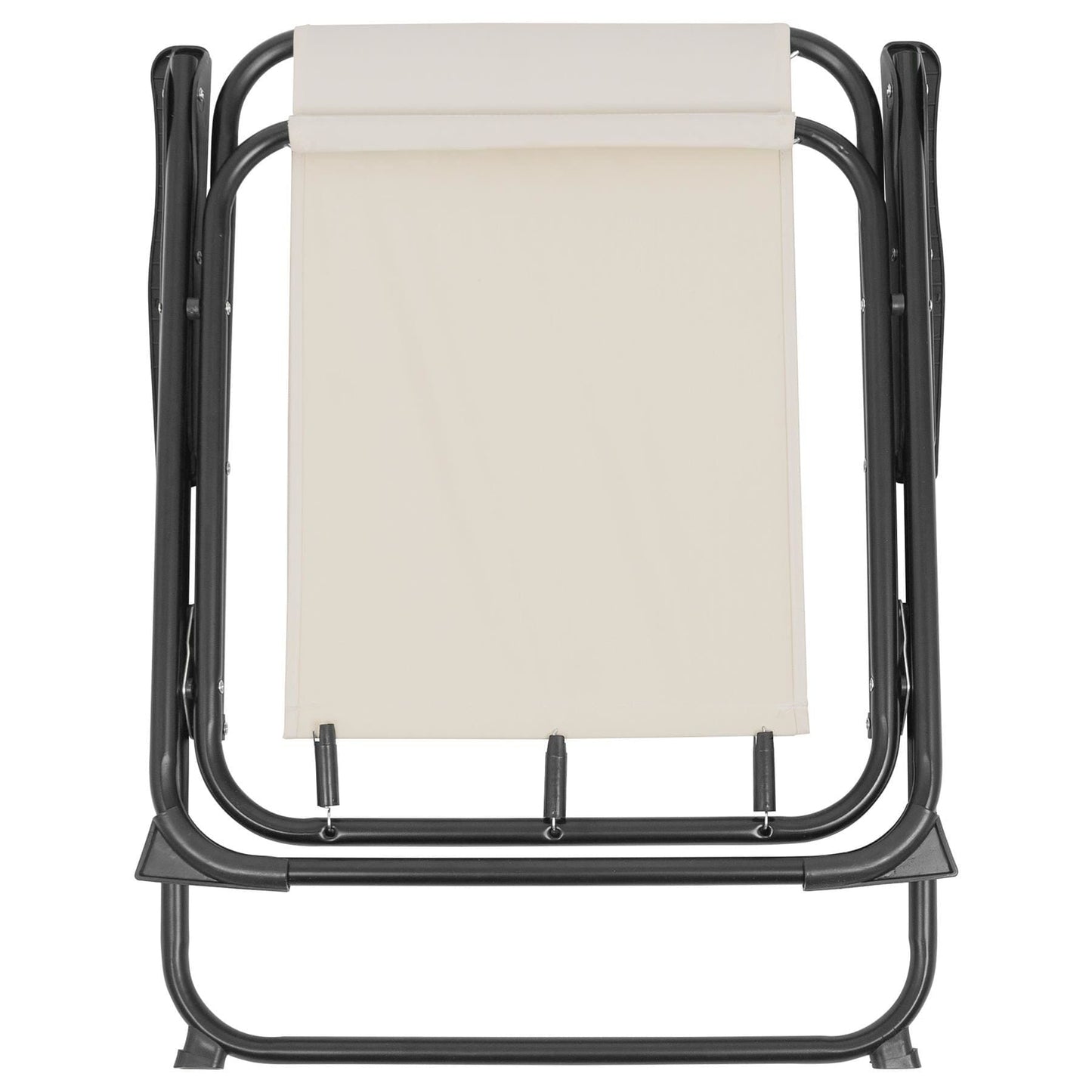 Beige Folding Metal Beach Chair