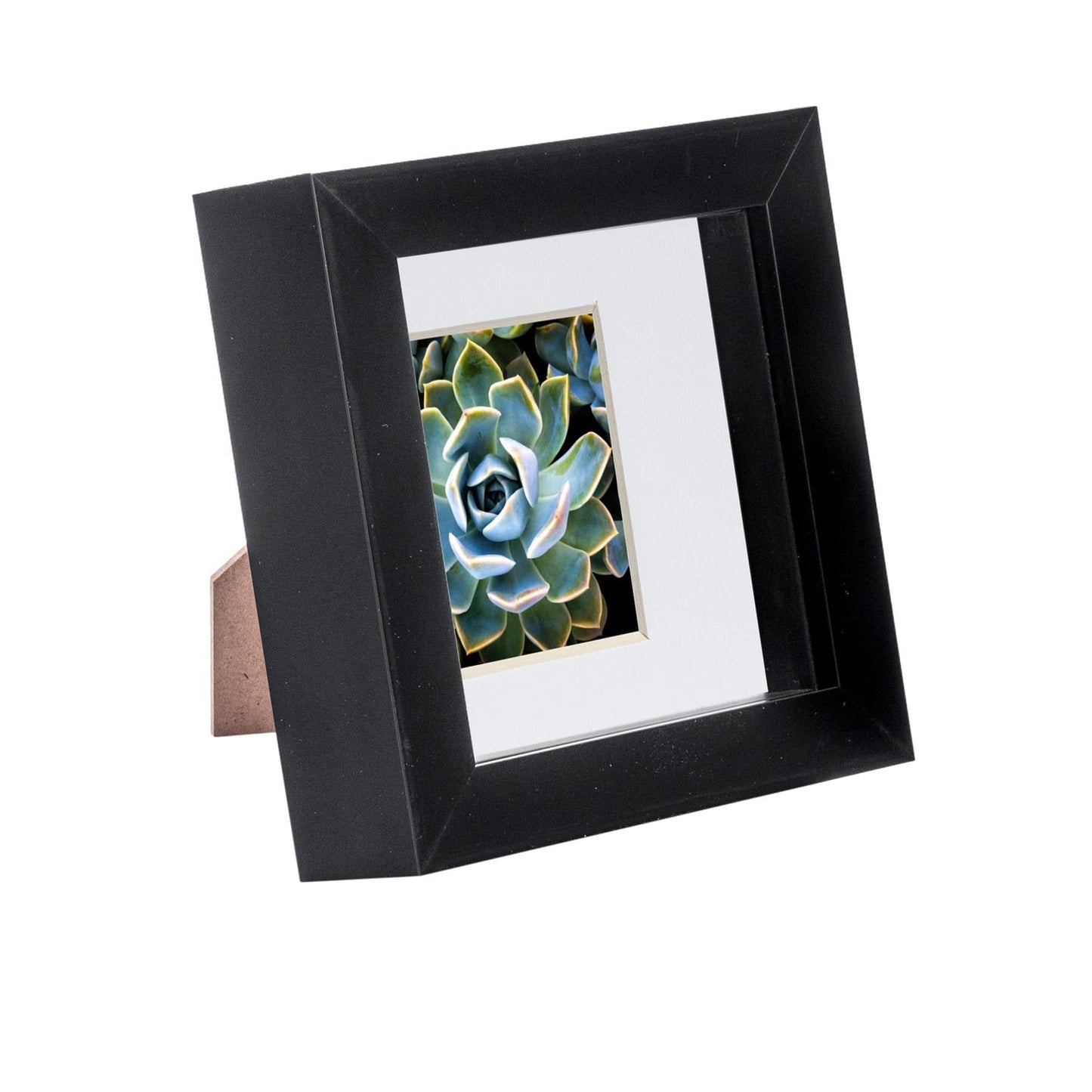 4" x 4" Black 3D Box Photo Frame - with 2" x 2" Mount
