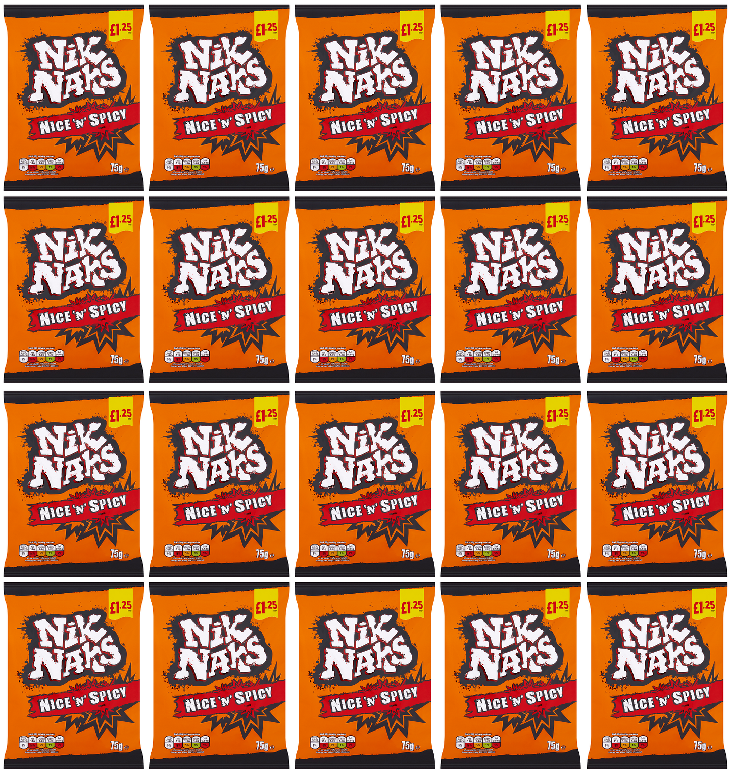 20 x Kp Nik Naks Nice N Spicy - 75GM