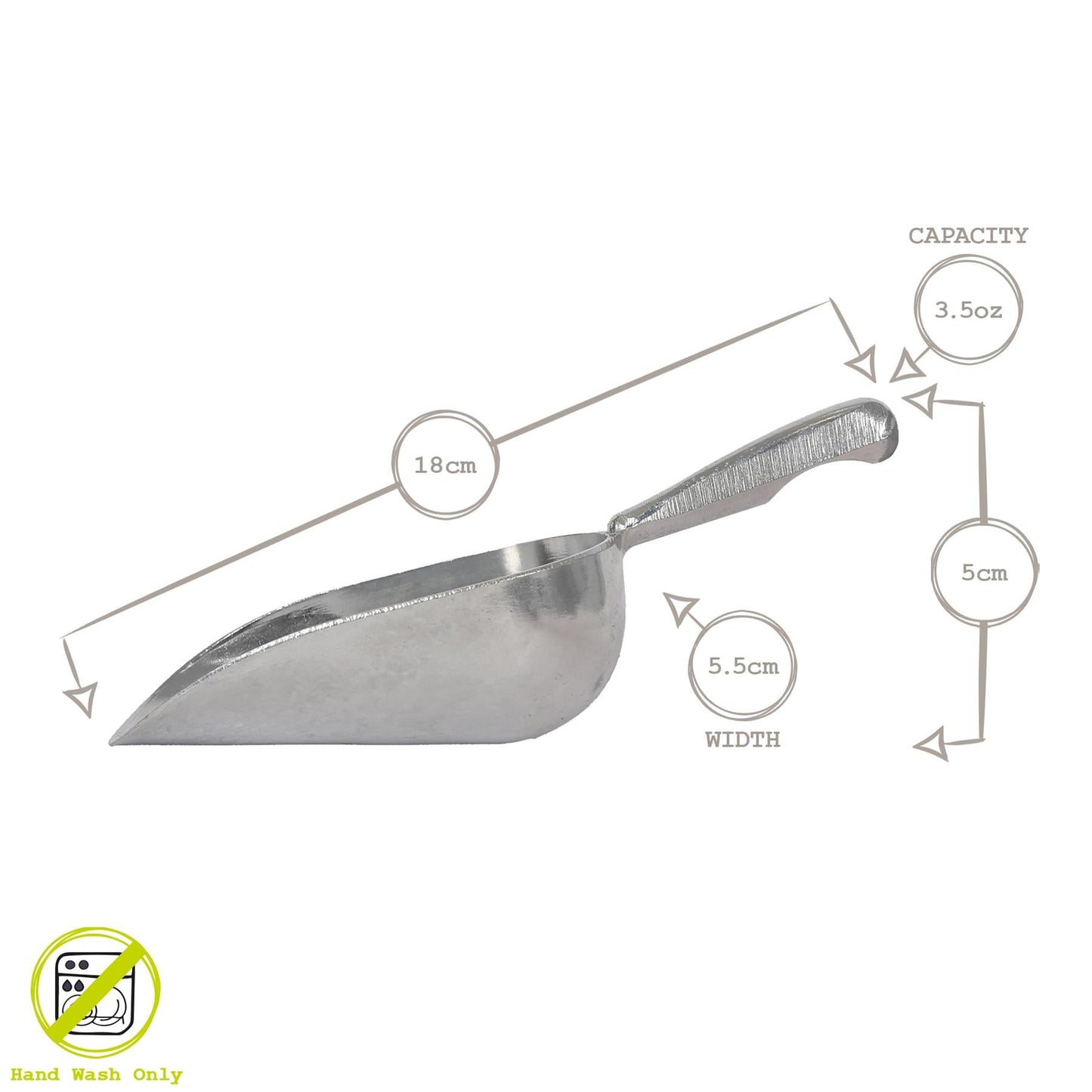 3.5oz Aluminium Ice Scoops - Pack of 5