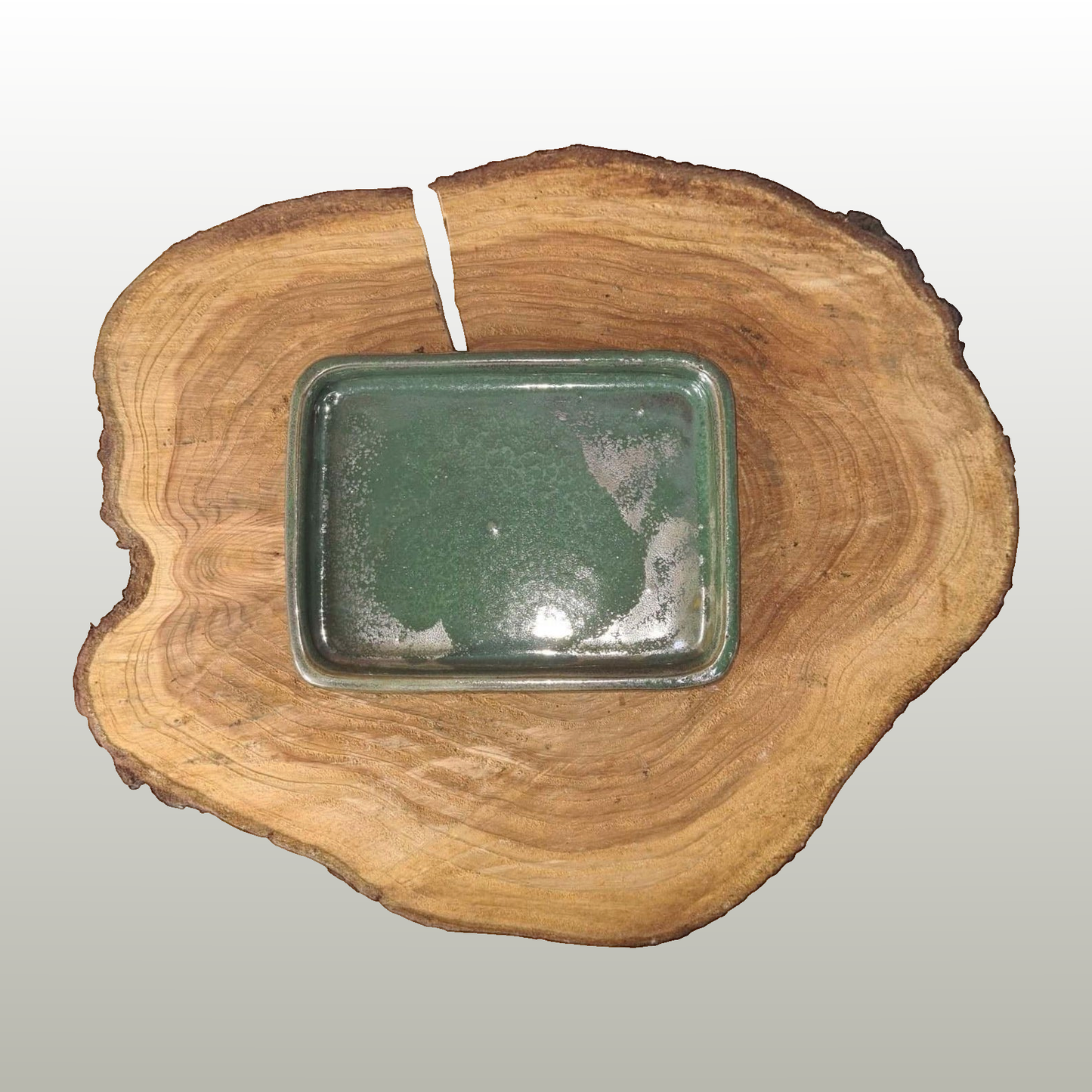 16cm Glazed Drip Tray | Rectangle | Green